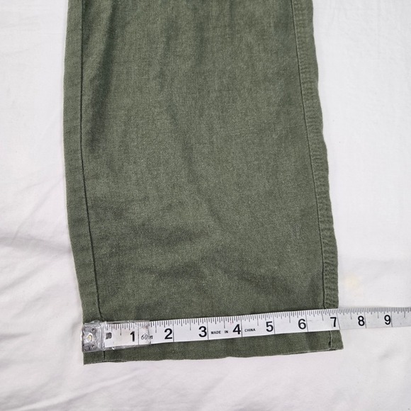 Per Se Womens Linen Blend Cargo Pants Green Drawstring Waist‎ Size S Y2K - Picture 8 of 10